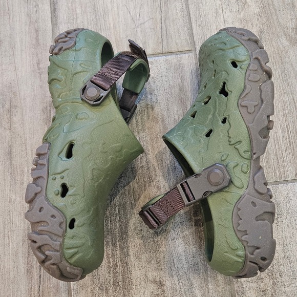 Crocs All Terrain Atlas Clogs Army Green Espresso Womens Size 8 MTN Trail Rugged - Picture 2 of 11